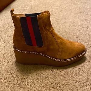 🆕 ANTHROPOLOGIE Cecelia New York Gemma Suede Wedge Bootie- Nutella $225 9 8.5 8